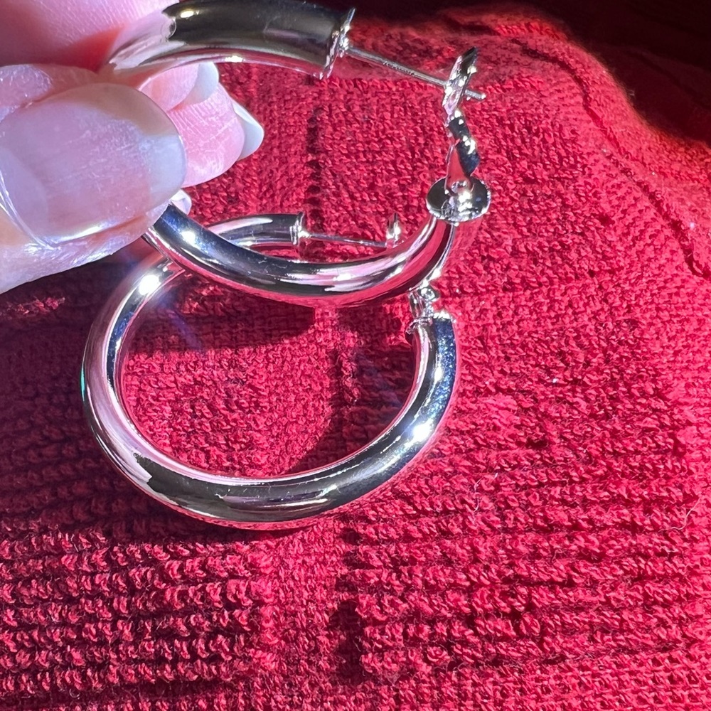 Silver hoop earrings